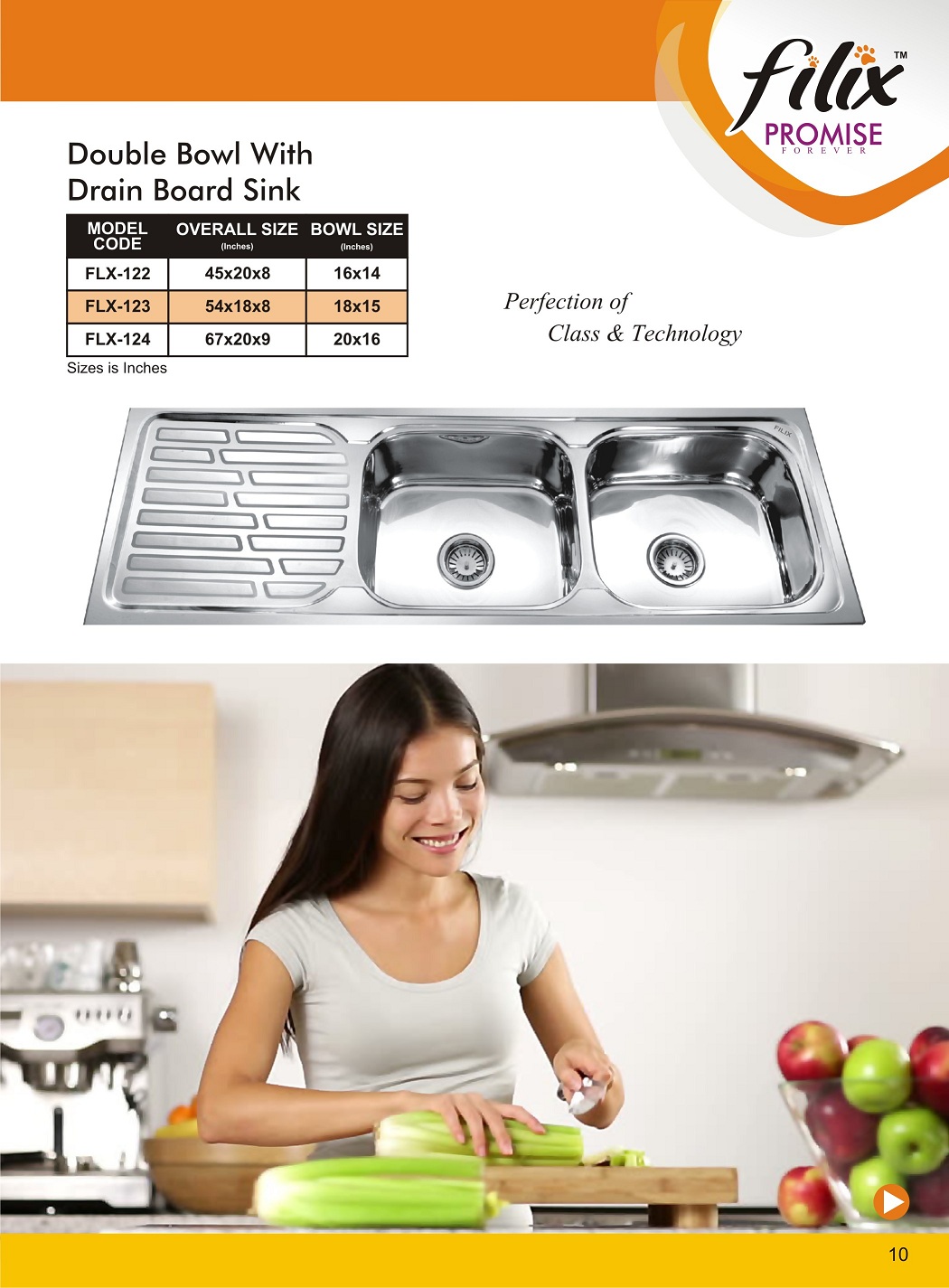 filix Double Bowl With Drain Board Sink