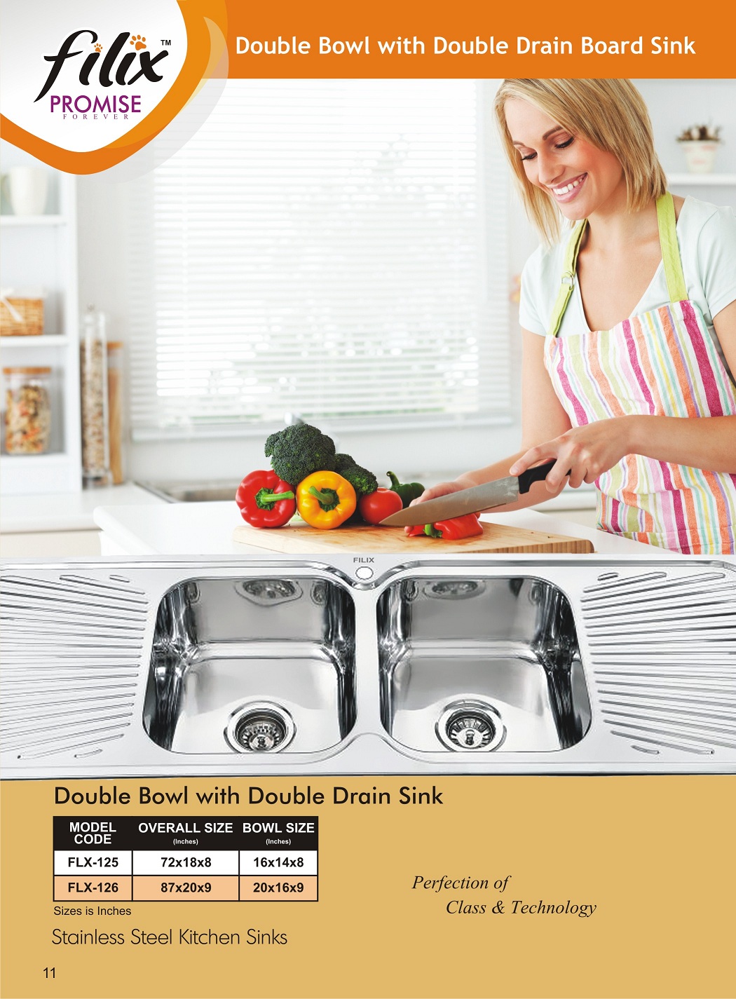 filix Double Bowl With Double Drain Board Sink